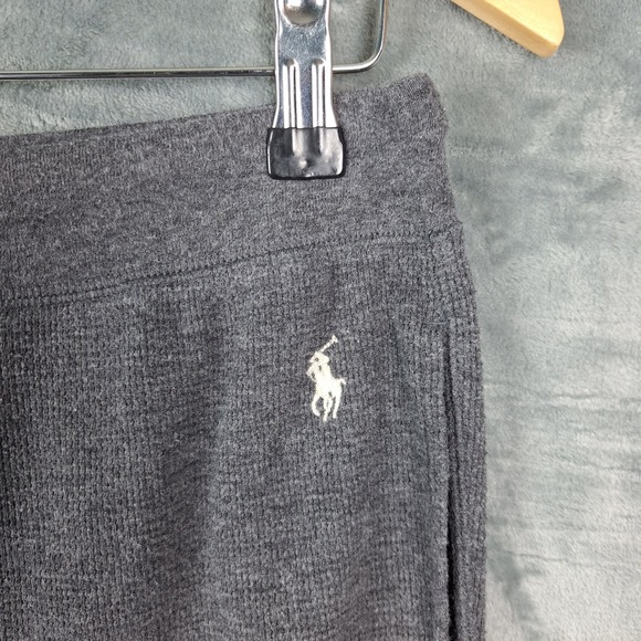 Polo Ralph Lauren Pants Large Gray Thermal Waffle Pajama Lounge Jogger Sleepwear - Picture 3 of 8